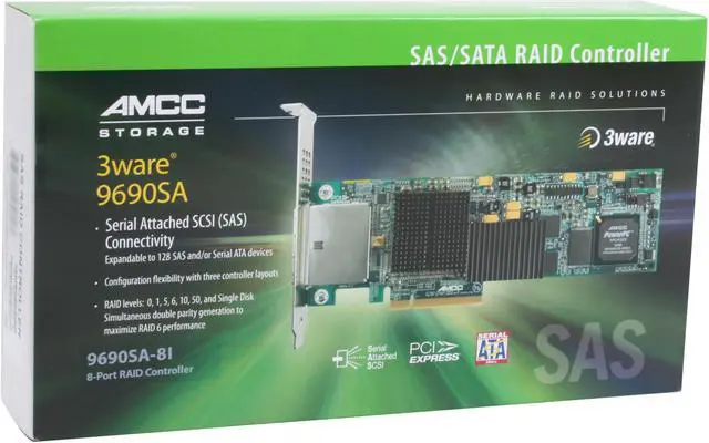 Alt view image 7 of 7 - 3ware 9690SA-8I-KIT PCI-Express x8 SATA / SAS Controller Card - Kit