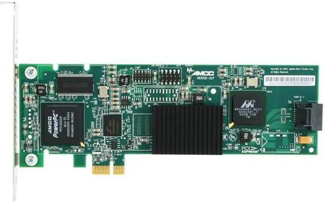 Alt view image 3 of 6 - 3Ware 9650SE-2LP-SGL, Half-Length, Low Profile, Internal SATA II Hardware RAID Controller Cardm, PCI Express x1, 2 port w/ 3Gb/sec, RAID 0, 1, JBOD and Single Disk- Single