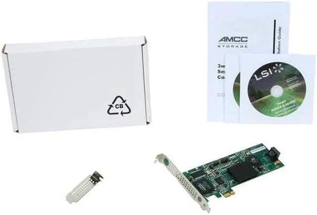 Alt view image 6 of 6 - 3Ware 9650SE-2LP-SGL, Half-Length, Low Profile, Internal SATA II Hardware RAID Controller Cardm, PCI Express x1, 2 port w/ 3Gb/sec, RAID 0, 1, JBOD and Single Disk- Single