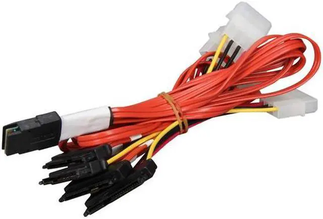 Alt view image 4 of 4 - 3ware CBL-SAS8087OCF-06M 0.6m (SFF-8087) SAS/SATA breakout cable, forward, 4x (SFF8482) with power