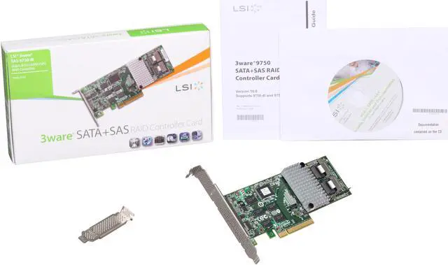 Alt view image 7 of 6 - 3ware Internal 9750-8i SATA/SAS 6Gb/s PCI-Express 2.0 w/ 512MB onboard memory Controller Card, Single