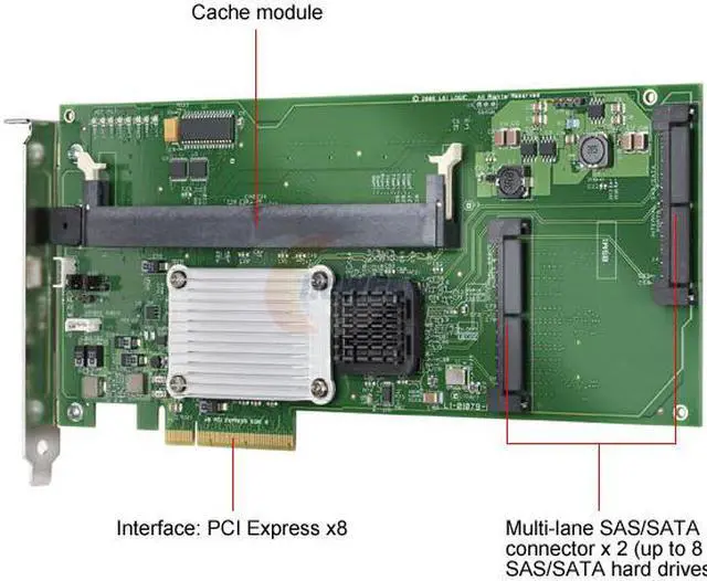 Alt view image 2 of 4 - Intel SRCSAS18E PCI-Express x8 SATA / SAS Controller Card