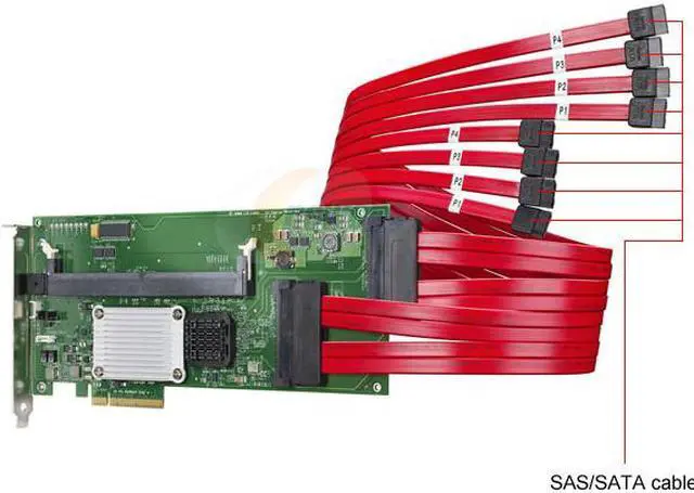 Alt view image 3 of 4 - Intel SRCSAS18E PCI-Express x8 SATA / SAS Controller Card
