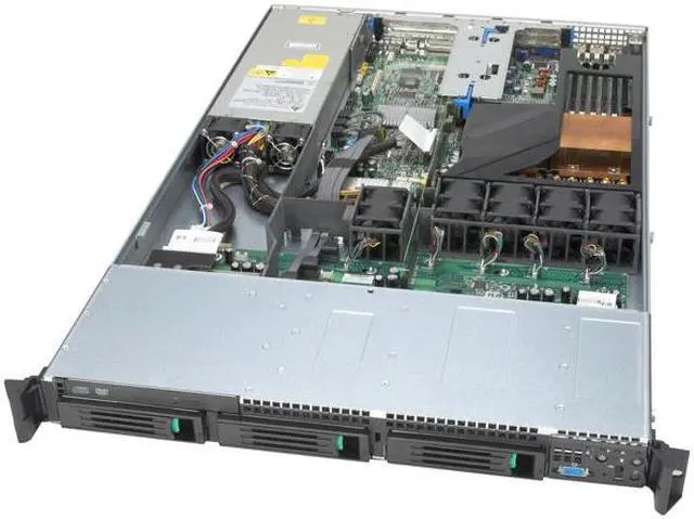 Alt view image 3 of 4 - Intel SR1550ALSASRNA 1U Rack Server Barebone Dual LGA 771 Intel 5000P DDRII 667/533