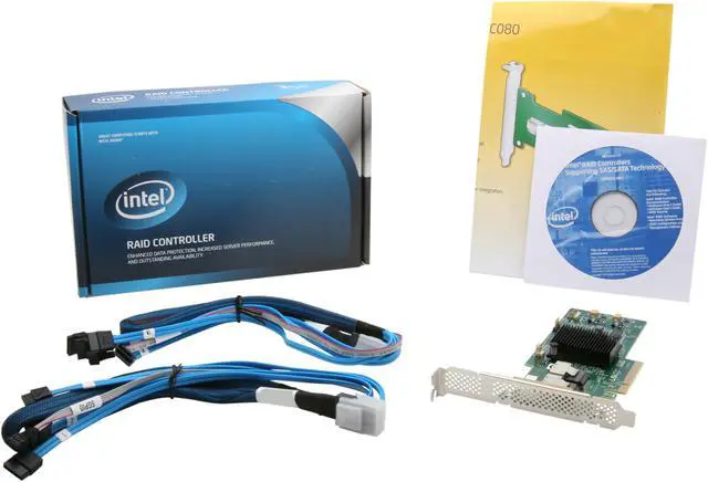 Alt view image 6 of 6 - Intel RAID Controller Card 6G SAS PCI-E x8 8 internal ports (RS2WC080)