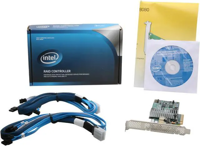 Alt view image 6 of 6 - Intel RAID SATA 8 internal port w/ 256MB cache memory PCI-E 2.0 x8 Controller Card (RT3WB080)