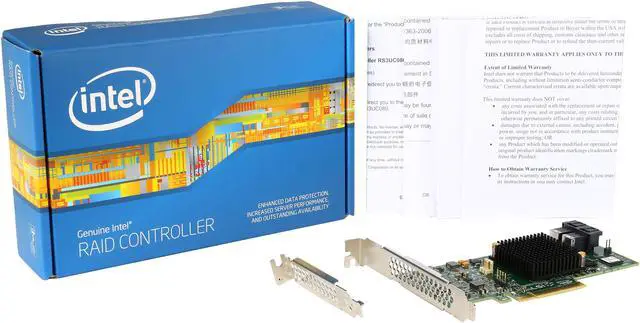 Alt view image 5 of 5 - Intel RS3WC080 PCI-Express 3.0 x8 Low Profile Ready SATA / SAS Controller Card