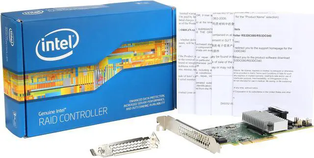 Alt view image 5 of 5 - Intel RS3DC080 PCI-Express 3.0 x8 Low Profile Ready SATA / SAS Controller Card