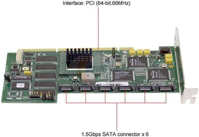 Alt view image 2 of 4 - LSI 1506064 PCI SATA MegaRAID 150-6 Kit 6 Port 64MB