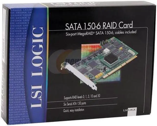 Alt view image 4 of 4 - LSI 1506064 PCI SATA MegaRAID 150-6 Kit 6 Port 64MB
