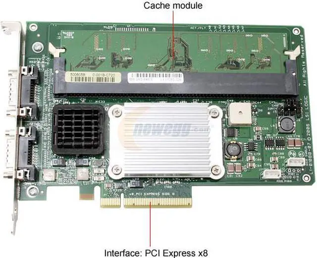 Alt view image 3 of 7 - LSI LSI00049-F PCI Express SATA / SAS MegaRAID 8480E 8 Port 256MB