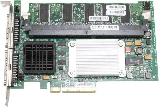 Alt view image 3 of 7 - LSI LSI00008-F PCI Express 2.5GHz, x8 link for 2GB/sec peak simplex or 4GB/sec peak dual-simplex bandwidth SCSI MegaRAID 320-2E 2Ch U320 128MB