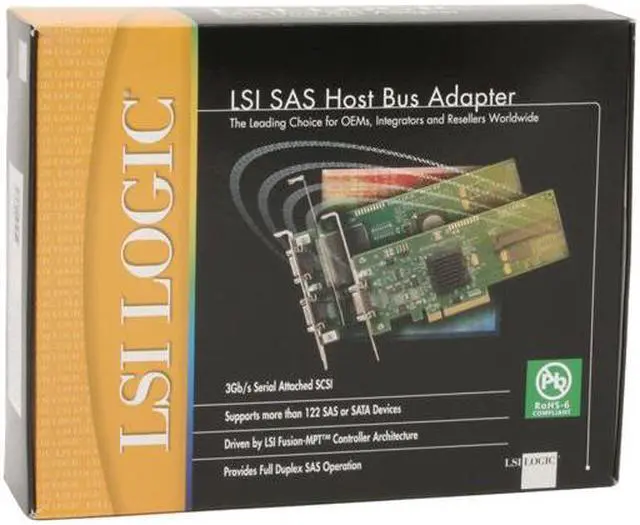 Alt view image 7 of 7 - LSI LSI00112 PCI Express SATA / SAS SAS3041E-R 3Gb/s 4-port IR