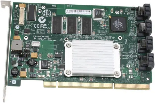 Alt view image 2 of 7 - LSI LSI00005-F 64-bit, 133MHz PCI-X SATA II (3.0Gb/s) MegaRAID 300-8X Kit 8 Port SATA/300 128MB