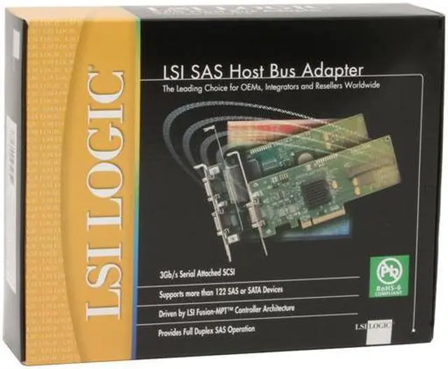 Alt view image 8 of 8 - LSI LSI00110 8-lane, 2.5Gb/s PCI Express SATA / SAS SAS3442E-R 3Gb/s 8-port IR