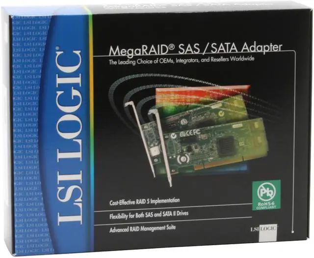 Alt view image 5 of 5 - LSI LSI00131 PCI-X 64-bit/133MHz SATA / SAS MegaRAID SAS 8204XLP