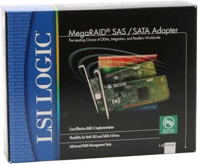 Alt view image 8 of 8 - LSI MegaRAID SATA/SAS 8204ELP 3Gb/s PCI-Express 1.0 RAID Controller Card, Kit
