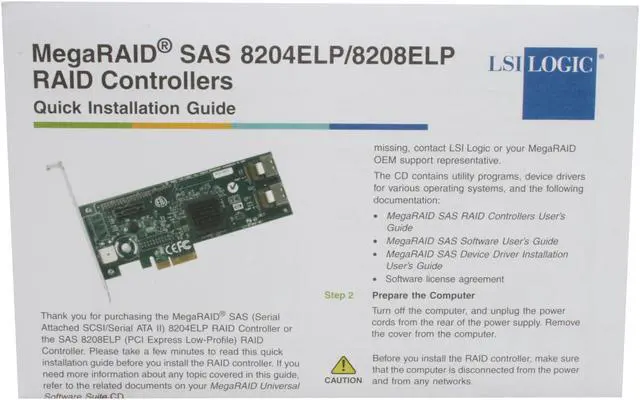 Alt view image 6 of 8 - LSI MegaRAID SATA/SAS 8204ELP 3Gb/s PCI-Express 1.0 RAID Controller Card, Kit