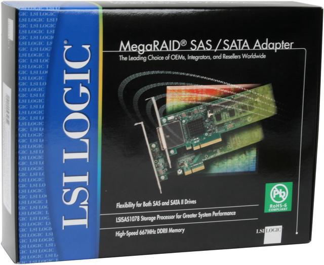 Alt view image 8 of 8 - LSI LSI00141 PCI Express SATA / SAS MegaRAID SAS 8708ELP