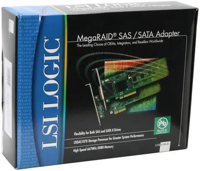 Alt view image 8 of 8 - LSI MegaRAID SATA/SAS 8888ELP 3Gb/s PCI-Express w/ 512MB onboard memory RAID Controller Card, Kit