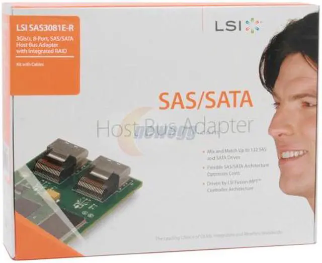 Alt view image 6 of 6 - LSI Internal SATA/SAS SAS3081E-R 3Gb/s PCI-Express 1.1 RAID Controller Card, Kit