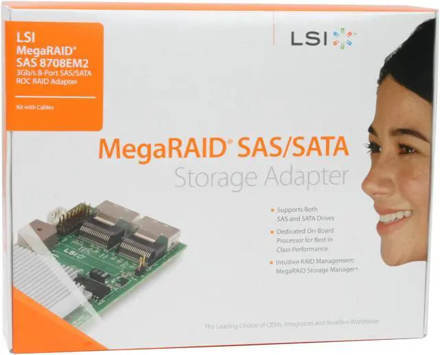 Alt view image 6 of 6 - LSI LSI00158 PCI Express SATA / SAS MegaRAID SAS 8708EM2