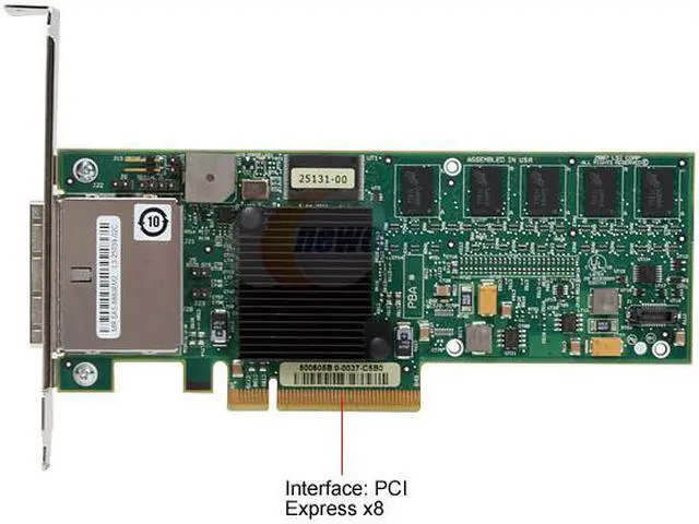 Alt view image 3 of 6 - LSI MegaRAID SATA/SAS 8880EM2 3Gb/s PCI-Express w/ 512MB onboard memory RAID Controller Card, Single