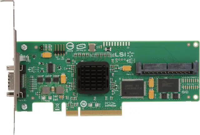 Alt view image 3 of 6 - LSI SAS3442E-R PCI Express SATA / SAS Controller Card Single Pack