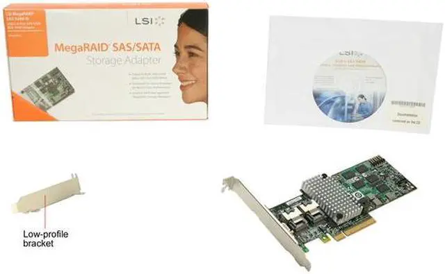 Alt view image 5 of 5 - LSI MegaRAID Internal Low-Power SATA/SAS 9260-8i 6Gb/s PCI-Express 2.0 w/ 512MB onboard memory RAID Controller Card, Single--Avago Technologies