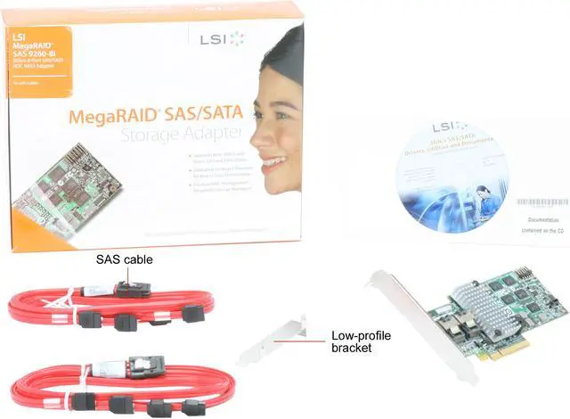 Alt view image 4 of 4 - LSI MegaRAID SATA / SAS 9260-8i 6Gb/s PCI-Express 2.0 w/ 512MB Onboard Memory RAID Controller Card, Kit--Avago Technologies