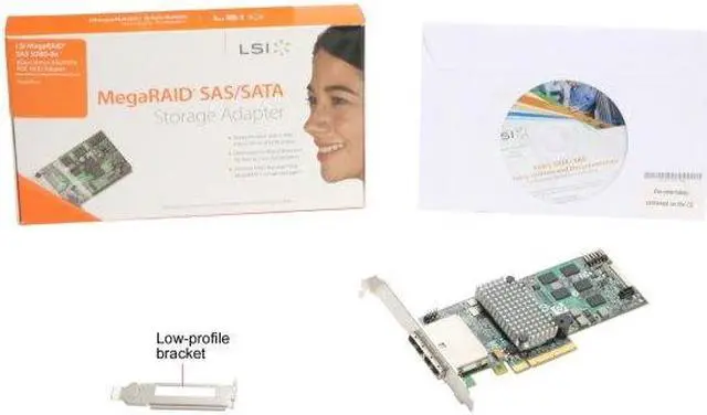 Alt view image 6 of 7 - LSI MegaRAID SATA/SAS 9280-8e 6Gb/s PCI-Express 2.0 w/ 512MB onboard memory RAID Controller Card, Single--Avago Technologies