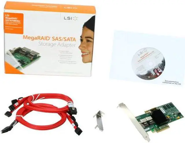 Alt view image 5 of 5 - LSI MegaRAID SATA/SAS 8708EM2 3Gb/s PCI-Express w/ 256MB onboard memory RAID Controller Card, Kit