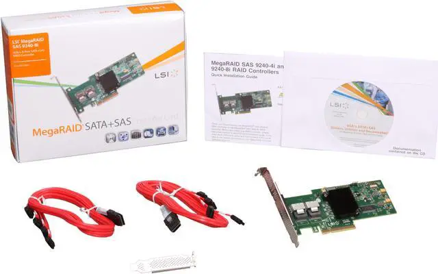 Alt view image 4 of 4 - LSI MegaRAID Internal  Low-Power SATA/SAS 9240-8i 6Gb/s PCI-Express 2.0 RAID Controller Card, Kit--Avago Technologies