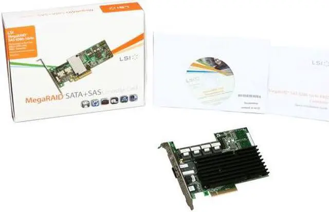 Alt view image 6 of 6 - LSI MegaRAID SAS LSI00210 (9280-16i4e) SATA/SAS 6Gb/s PCIe 2.0 w/ 512MB onboard memory controller card, Single--Avago Technologies