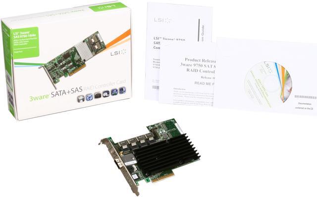 Alt view image 6 of 5 - 3ware LSI00252 (9750-16i4e SGL) SATA/SAS 6Gb/s PCIe 2.0 w/512 MB onboard memory controller card, Single