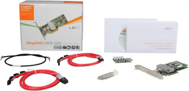 Alt view image 5 of 5 - LSI LSI00283 PCI-Express 2.0 x8 MD2 Low profile SATA / SAS MegaRAID SAS 9260CV-8i Controller Card, Kit