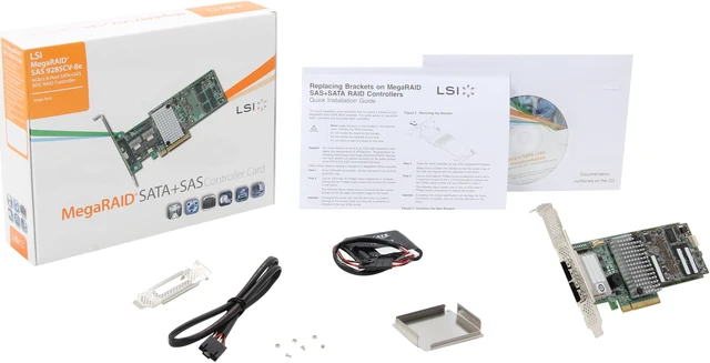 Alt view image 5 of 5 - LSI MegaRAID LSI00298 (9285CV-8e SGL) PCI-Express 2.0 x8 Low Profile SATA / SAS RAID Controller - Single