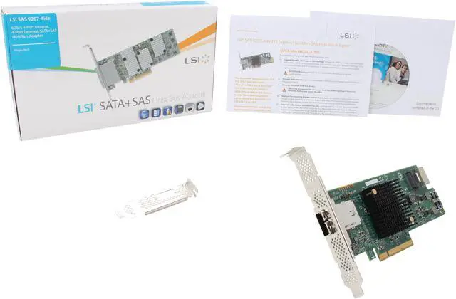 Alt view image 6 of 6 - LSI LSI00303 (9207-4i4e) PCI-Express 3.0 x8 Low Profile SATA / SAS Host Controller Card--Avago Technologies