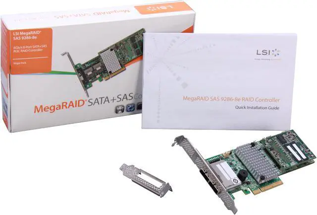 Alt view image 6 of 5 - LSI MegaRAID LSI00332 (9286-8e) PCI-Express 3.0 x8 Low Profile SATA / SAS RAID Controller - Single--Avago Technologies