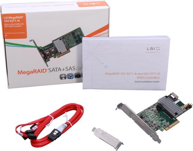 Alt view image 5 of 5 - LSI MegaRAID LSI00329 (9271-4i) PCI-Express 3.0 x8 Low Profile SATA / SAS RAID Controller - Kit--Avago Technologies