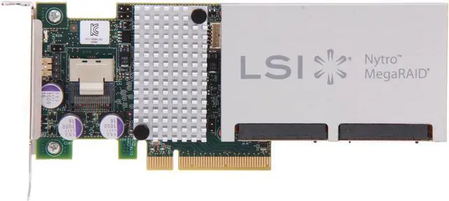 Alt view image 4 of 6 - LSI Nytro MegaRAID LSI00351 (8110-4i) PCI-Express 3.0 x8 Low Profile Ready SATA / SAS Controller Card - Single