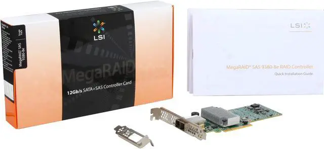 Alt view image 5 of 5 - LSI 9380 MegaRAID SAS 9380-8e (LSI00438) PCI-Express 3.0 x8 Low Profile SAS RAID Controller Card--Avago Technologies