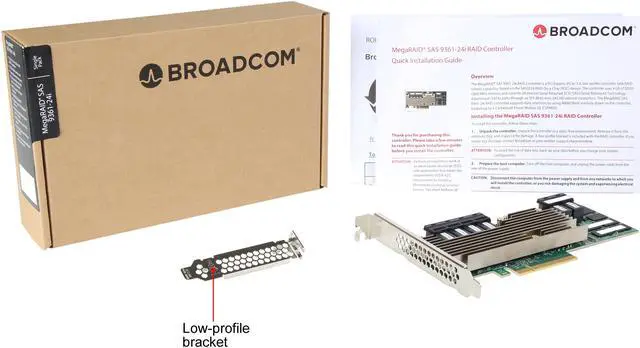 Alt view image 6 of 6 - LSI 9361-24i x8 lane PCI Express 3.0 Low Profile SATA / SAS High Port Count 12Gb/s PCI Express SATA + SAS RAID Controller