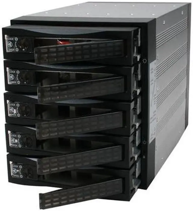 Alt view image 3 of 6 - Athena Power BP-SAS3051B RAID 0 / 1 / 5 / 10 5 3.5" Drive Bays 3 x 5.25" Bay for 5 x 3.5" SAS/SATA HDD Backplane