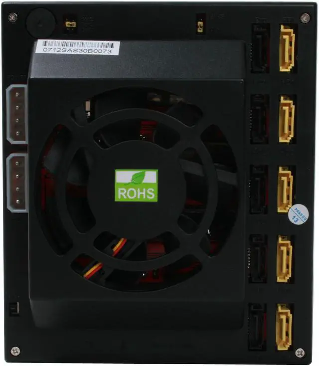 Alt view image 4 of 6 - Athena Power BP-SAS3051B RAID 0 / 1 / 5 / 10 5 3.5" Drive Bays 3 x 5.25" Bay for 5 x 3.5" SAS/SATA HDD Backplane