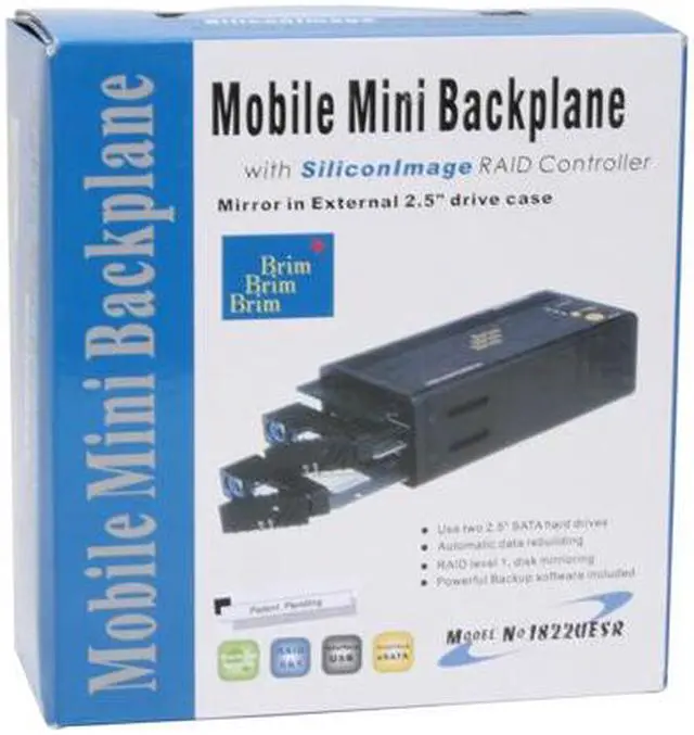 Alt view image 8 of 8 - Athena Power BP-ESAS1822UESR Mini  2 x 2.5" SATA Hot Swap External Back Plane Unit / External Multi Enclosure RAID Subsystem