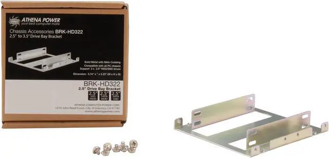 Alt view image 4 of 4 - Athena Power BRK-HD322 Drive Bay: 1 x 3.5" to 2 x 2.5" SSDs/HDDs Bracket