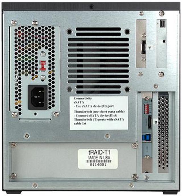 Alt view image 5 of 6 - Athena Power tRaid-T 5 HDD Hot Swap SATA Thunderbolt Storage RAID Enclosure with eSATA USB 3.0 Touch screen Thermal Control RAID Levels: 0/1/3/5/10/JBOD - OEM