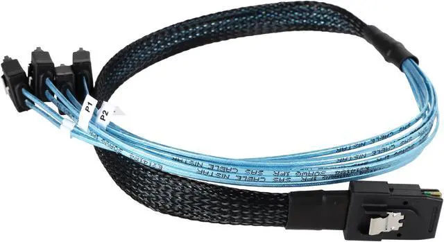 Alt view image 2 of 3 - Athena Power GPU Server 6G Data Cable for RM-3U8G1043 0.5M Mini SAS SFF8087 to 4 x SATA Internal Reverse Breakout Cable (CABLE-MS8724SRB20)