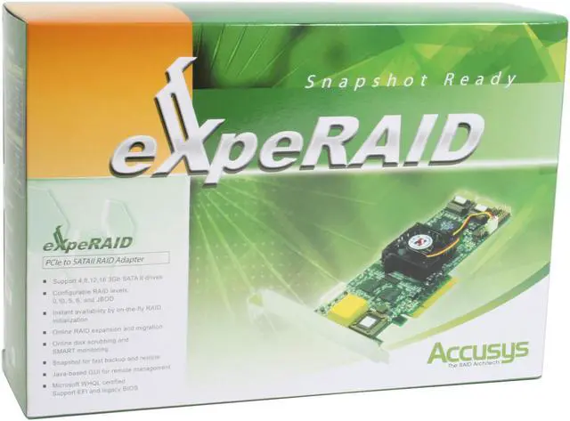 Alt view image 7 of 7 - Accusys ACS-61000-4 PCI Express 2.5GHz x8, transfer rate up to 2GBps SATA II (3.0Gb/s) Controller Card
